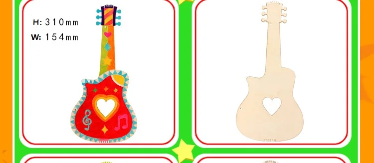 DIY Детская мини-гитара игрушки ручной работы для детей Gitaar живопись ребенок укулеле детский сад ремесла обучающие средства раннего образования игрушка