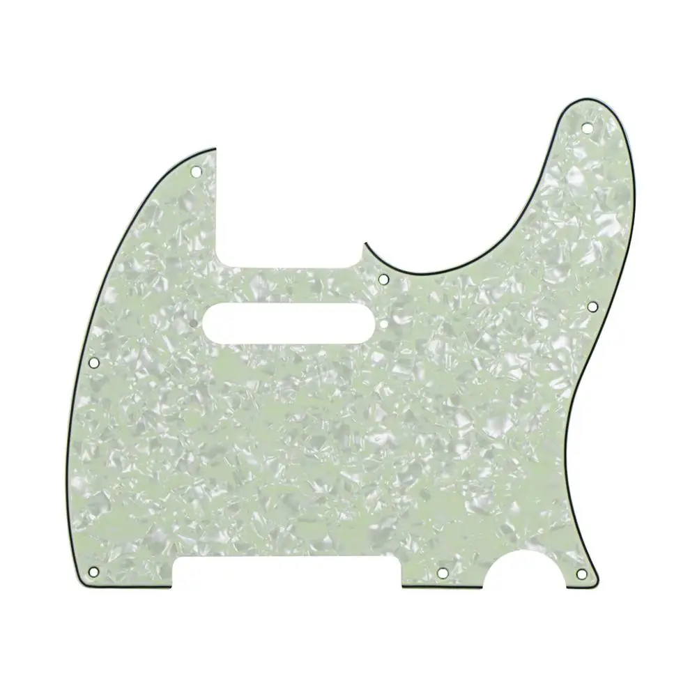 Mint Green Pearl FLEOR 1 шт. электрогитара Tele Pickguard скретч пластина 8 отверстий w/звукосниматель с одинарной катушкой отверстие для США/Мексика Tele гитары аксессуары - Цвет: Mint Green Pearl