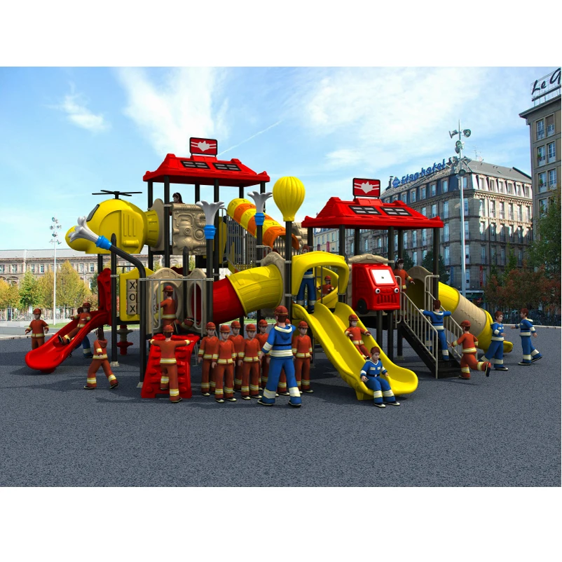 fireman amusement playground slide,outdoor playground park YLW-OUT1668