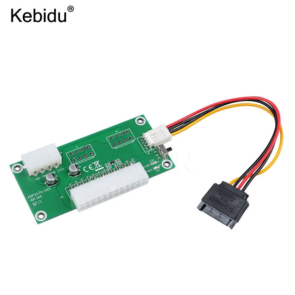 Kebidu ATX 24 Pin двойной PSU мощность синхронный старт удлинитель sata кабель обнаружения