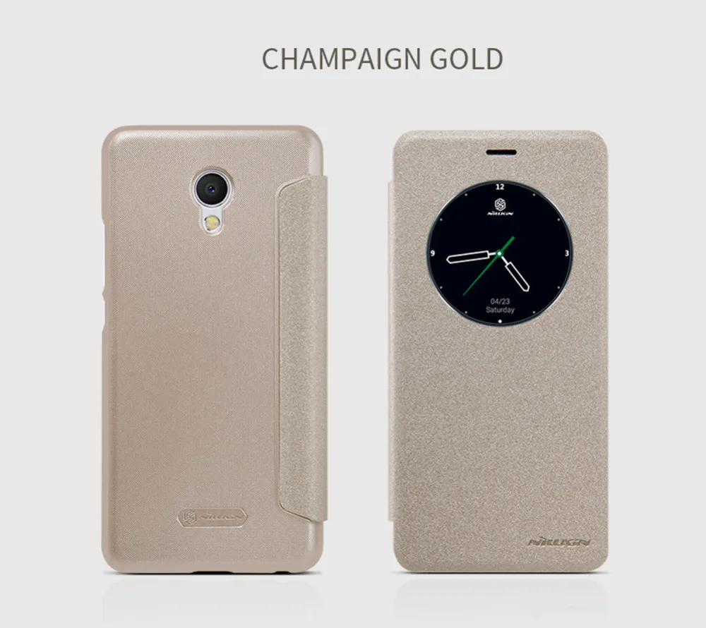 NILLKIN кожа+ PC Вид из окна флип чехол для Meizu M3E Авто Услуга Smart Cover сна