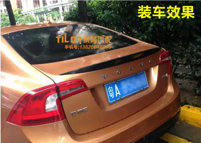 Jioyng углеродного волокна заднего крыла спойлер багажника для Volvo S60 s60l 2014 2015 2016 2017