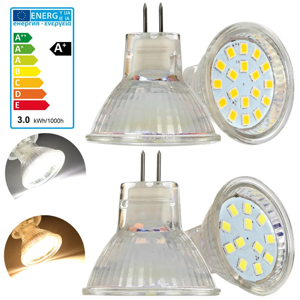 Холодный/теплый белый MR11 GU4 Светодиодный прожектор 3 Вт 5 2835 SMD Светодиодная лампа