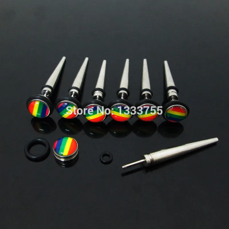 Бесплатная доставка пирсинг украшения для тела 1 пара 8 мм Иллюзия обманка из