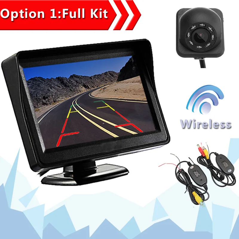 Option 1 Koorinwoo беспроводной 4,3 дюймовый ЖК-дисплей TFT монитор с камерой заднего вида система парковки Видео Подсветка полный - Название цвета: Option 1