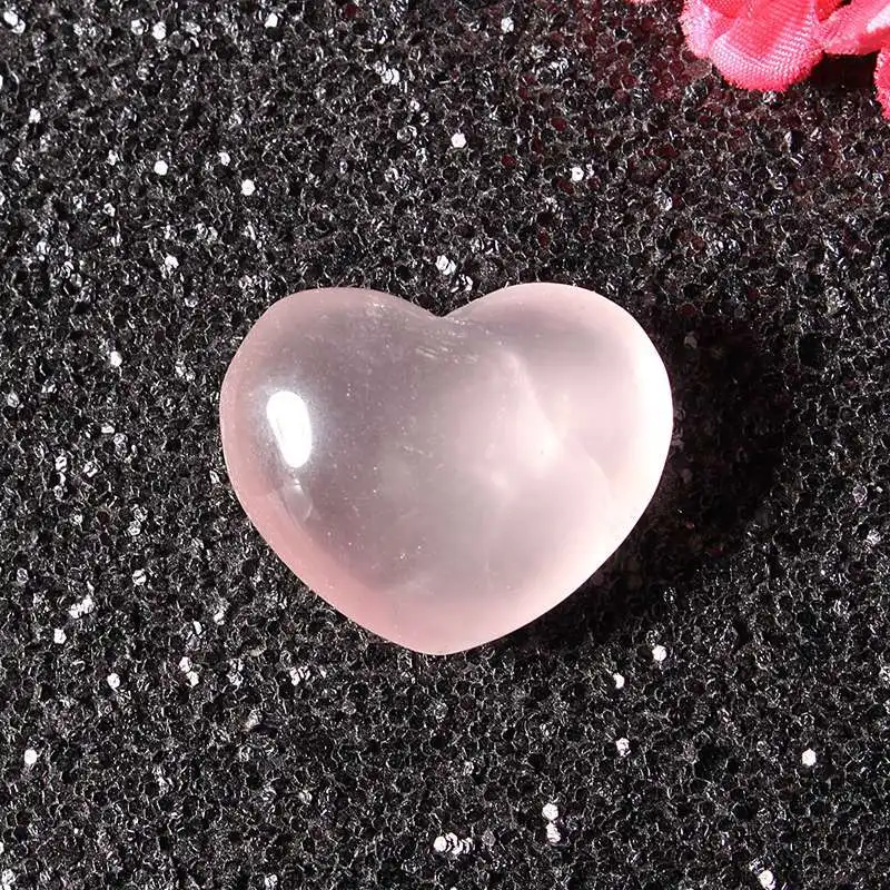 Роза Розовый кристаллический кварц камень в форме сердца ИСЦЕЛЕНИЕ Gemstone ремесло Домашний Свадебная вечеринка офисной обстановкой подарок к празднику 25 мм* 25 мм