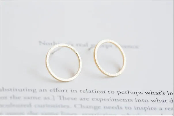 WJZB эксклюзивная женская мода круг пустотелые серьги гвоздики|fashion stud earrings|stud