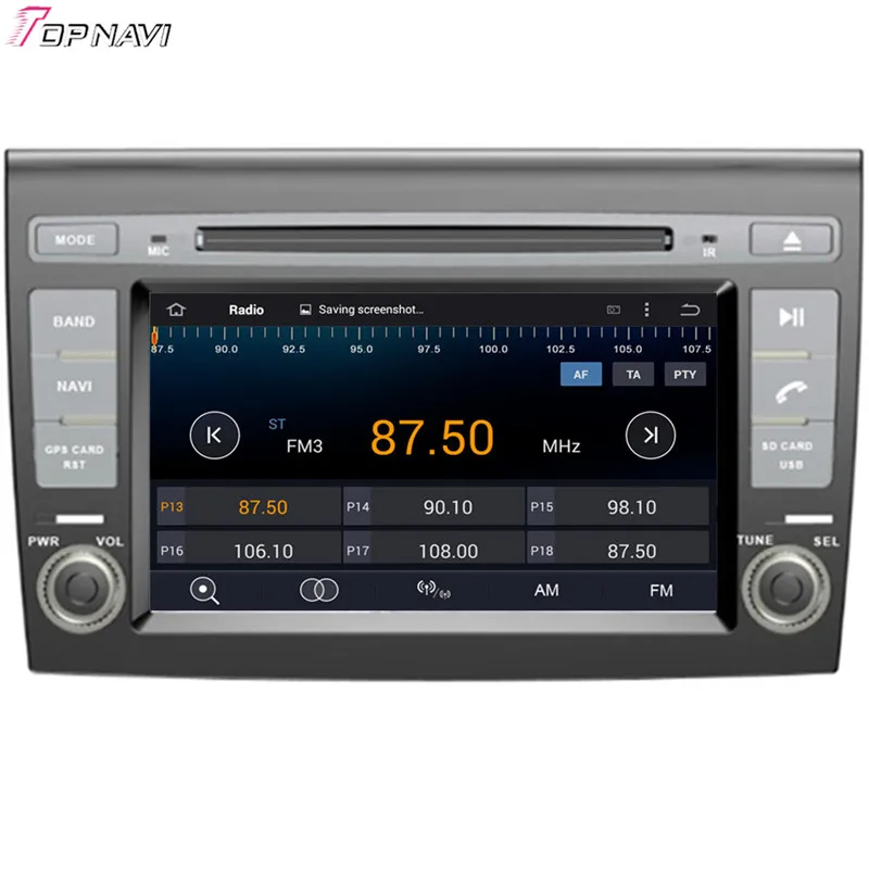 Автомагнитола Topnavi 7 дюймов Восьмиядерный процессор ОЗУ 4 Гб Android 6 0 GPS для FIAT BRAVO 2007