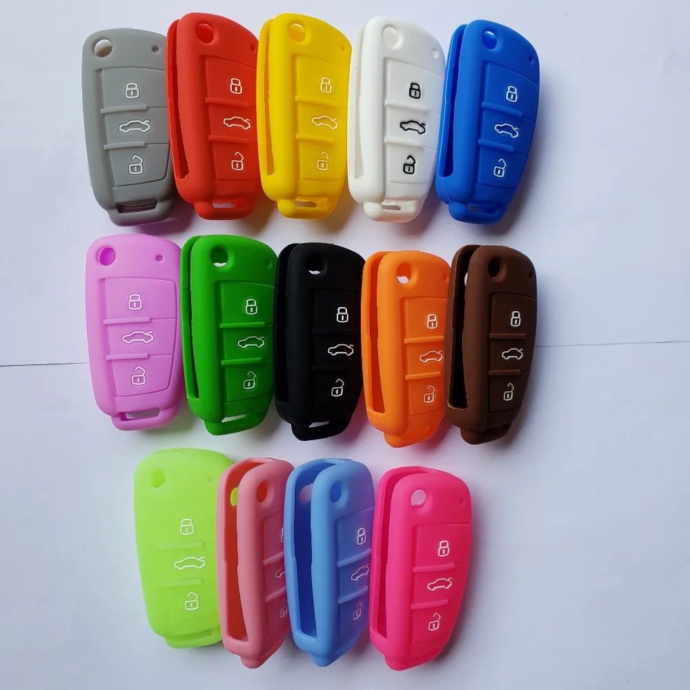 Ключ чехол для автомобиля силиконовый Флип складной 3 кнопки дистанционного