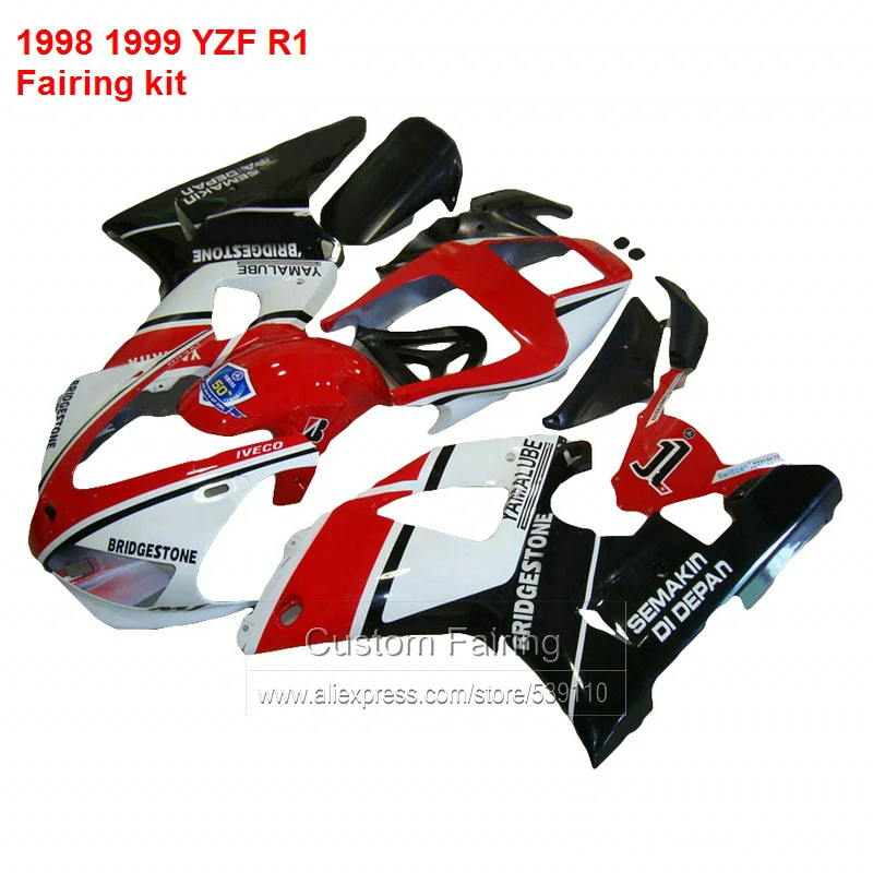 

Обтекатели для кузова YAMAHA YZF R1 98 99 (красный) 1998 1999 высококачественный комплект обтекателей из АБС HY41