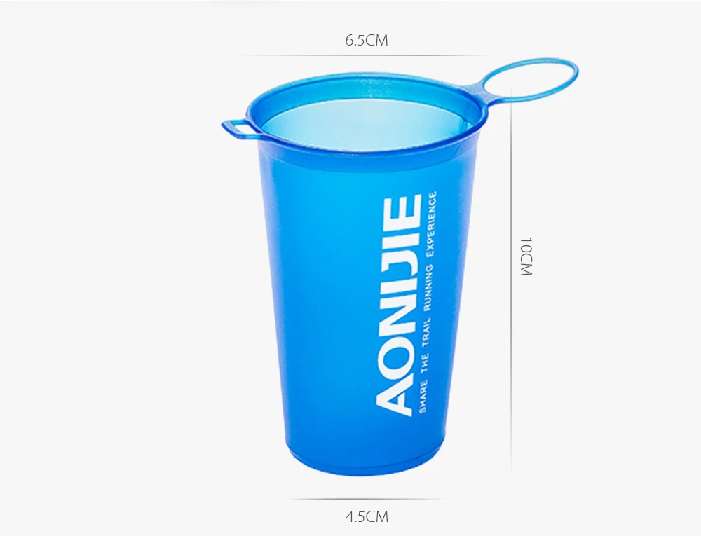 AONIJIE 200 мл мягкая чашка складная сумка для воды без бисфенола нетоксичный Сверхлегкий для спорта на открытом воздухе марафон Велоспорт 3 цвета ТПУ