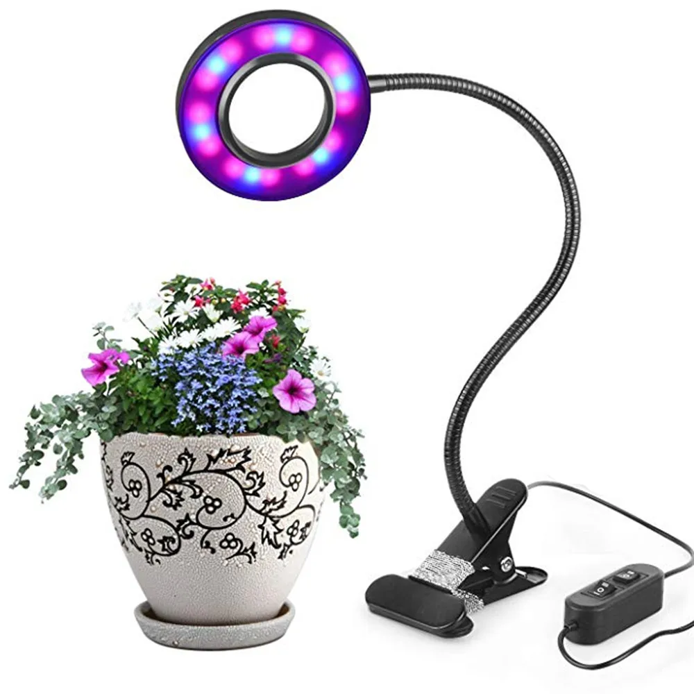 

Светодиодный светильник для выращивания растений, 10 Вт, регулируемый, 8 уровней, с регулируемой яркостью, с зажимом, настольная лампа для выр...