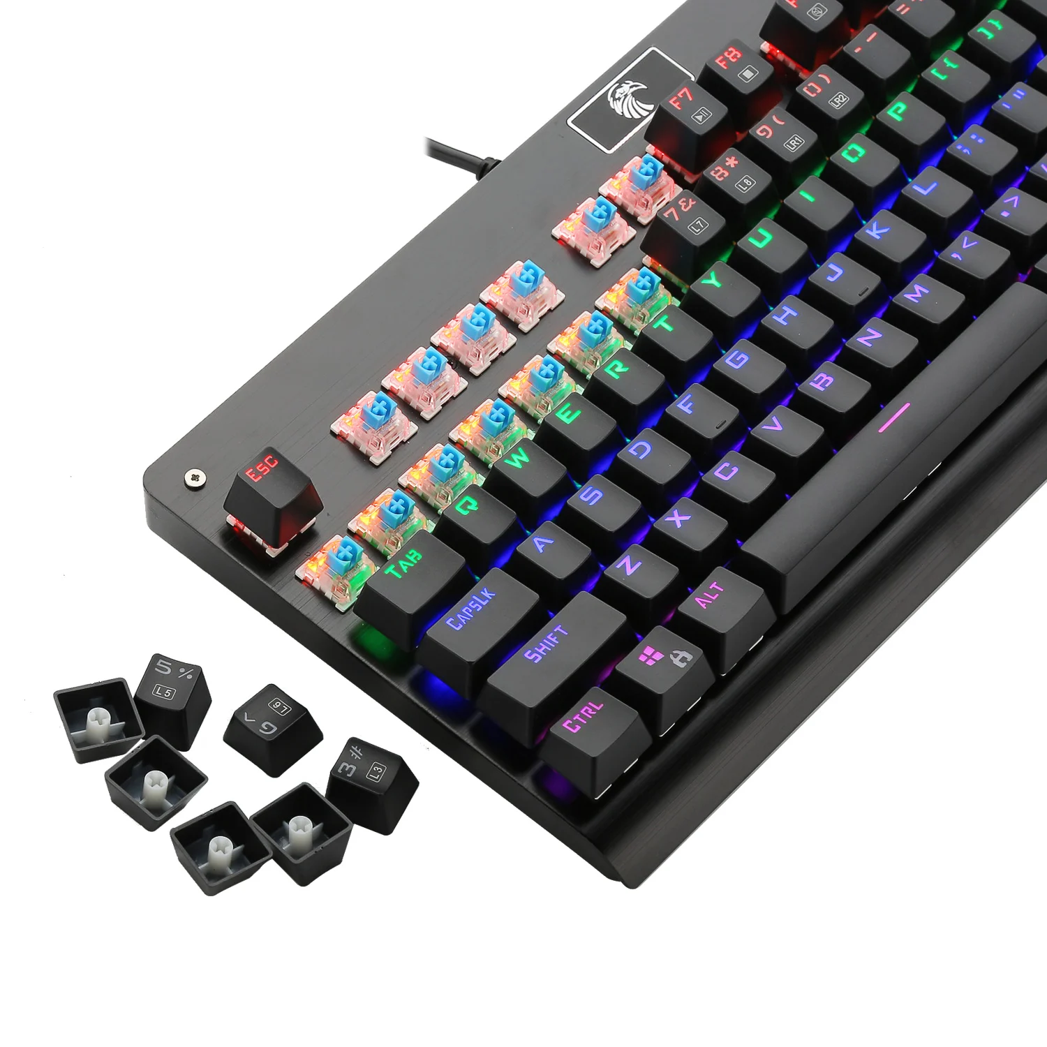 Механическая клавиатура Z77 Eagle TKL, игровая, светодиодный, с подсветкой, металлическая пластина, 87 клавиш, Outemu, переключатели, эргономичная клавиатура для геймера, Typist