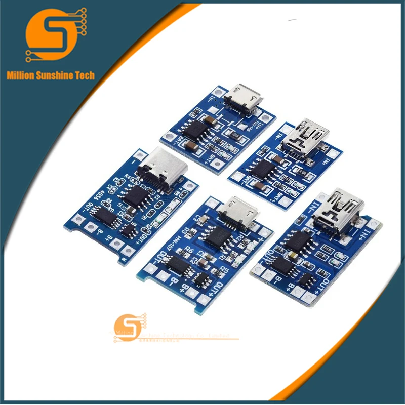 5 . Micro USB 5  1A 18650 TP4056            1A li-ion