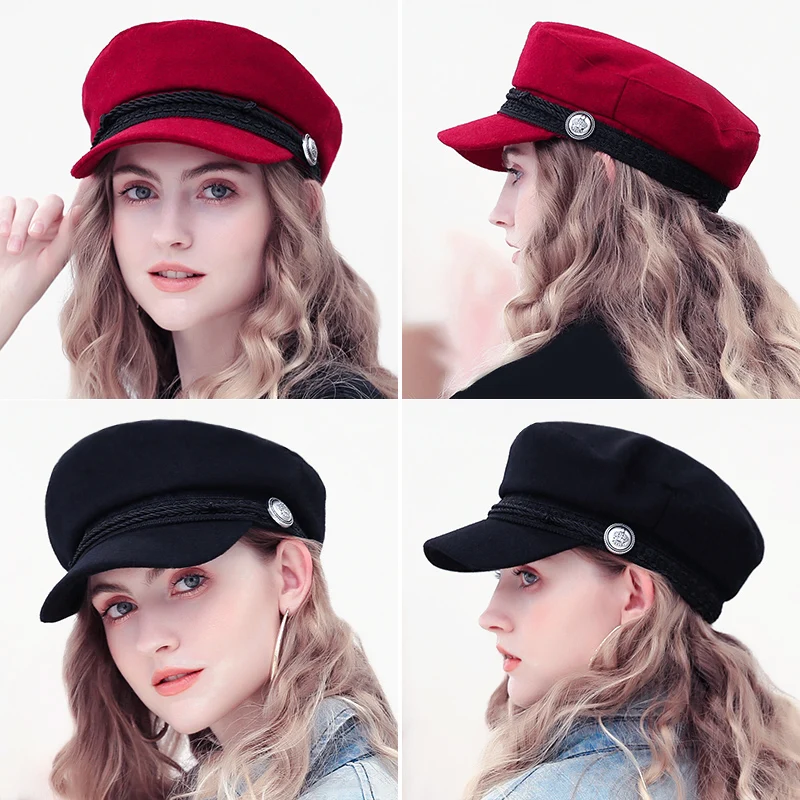 Newly Women Winter Beret Cap Solid Color Soft Hat Lady Stylish Visor Caps m99 | Аксессуары для одежды