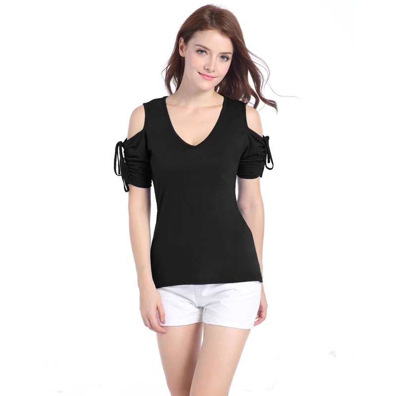 

Fashion Women Short Sleeve Summer Sexy T Shirt Female Off Shoulder Women Tshirts Vogue 4 Coloful