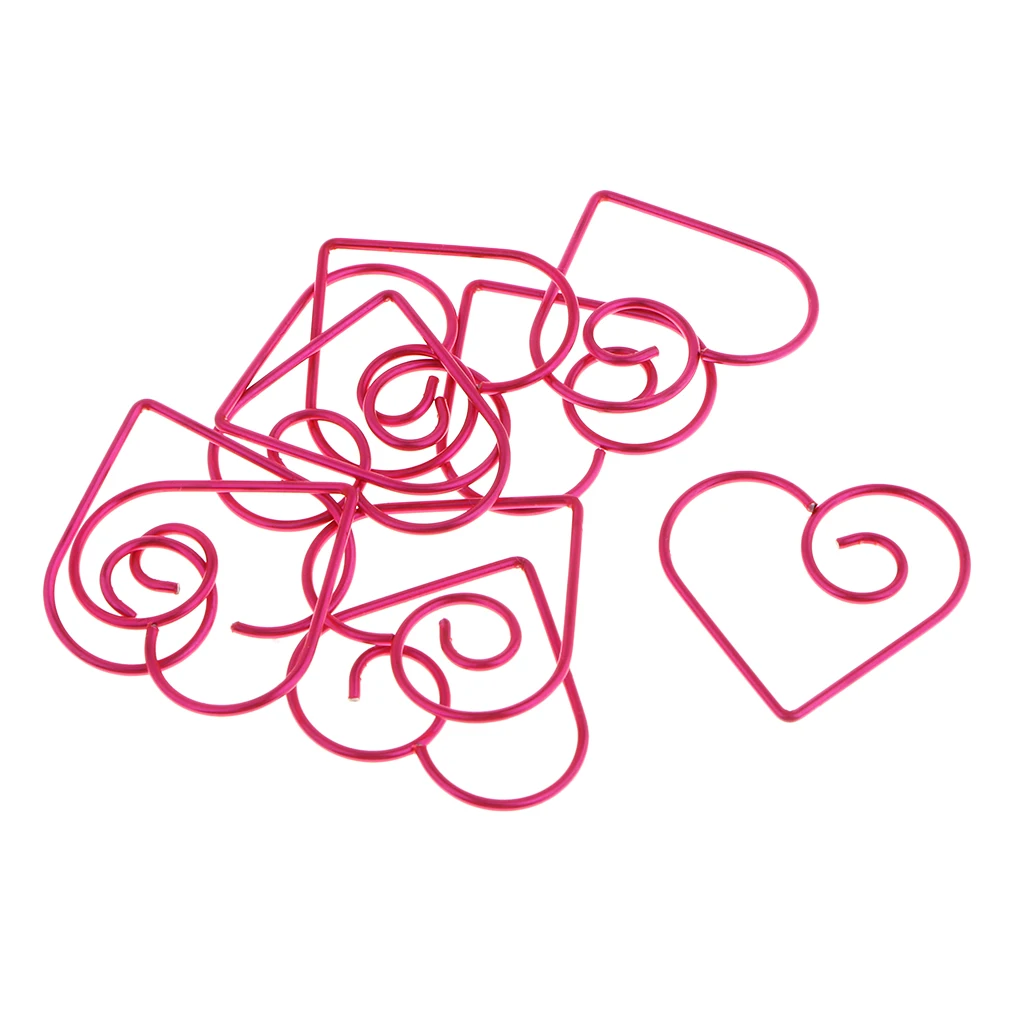 10 шт. любящее сердце Форма Бумага заколка для книжные маркеры/Документы