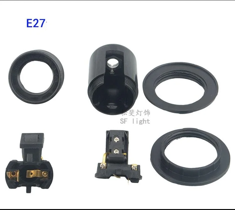 IWHD DIY Partalamparas E27 Цоколь с выключателем 4A, 250V черный цвет установки E27 патрон лампы гнездо