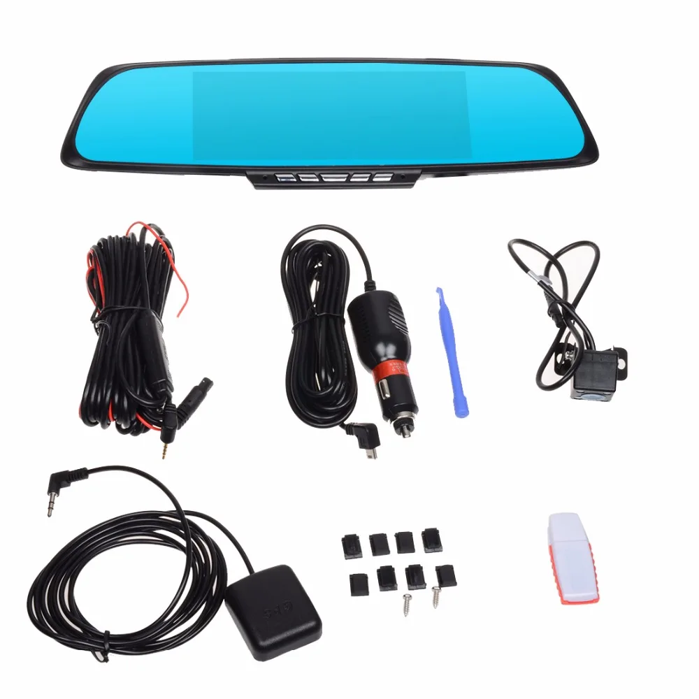 7 &quotAndroid 4.4 Full HD 1080 P Wi-Fi gps-навигации двойной объектив Автомобильный