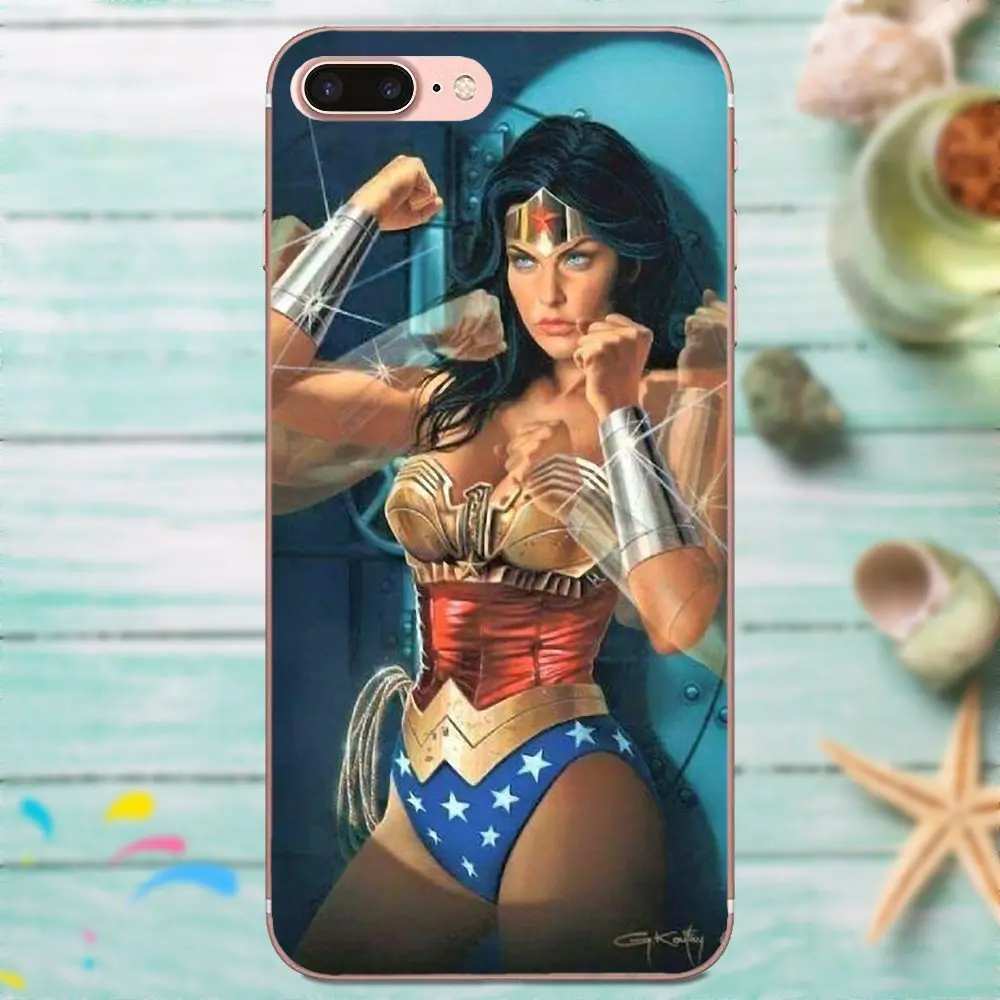Мягкий чехол для мобильного телефона чехлы влюбленных Wonder Woman и Catwoman Huawei P8 P9 P10 P20