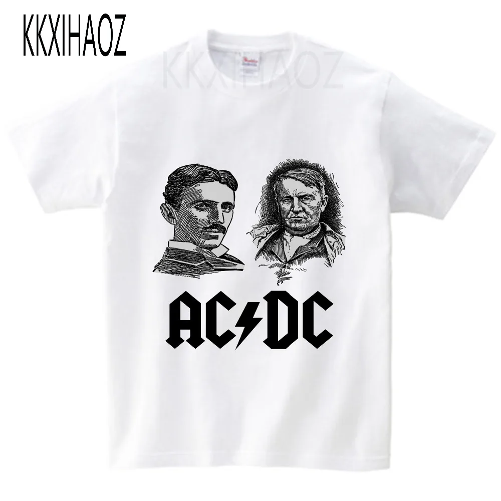 Новинка года, Camisetas AC/DC band rock, футболка, футболки с принтом acdc для мальчиков, Повседневная футболка, детский хлопковый топ с короткими рукавами в стиле хип-хоп