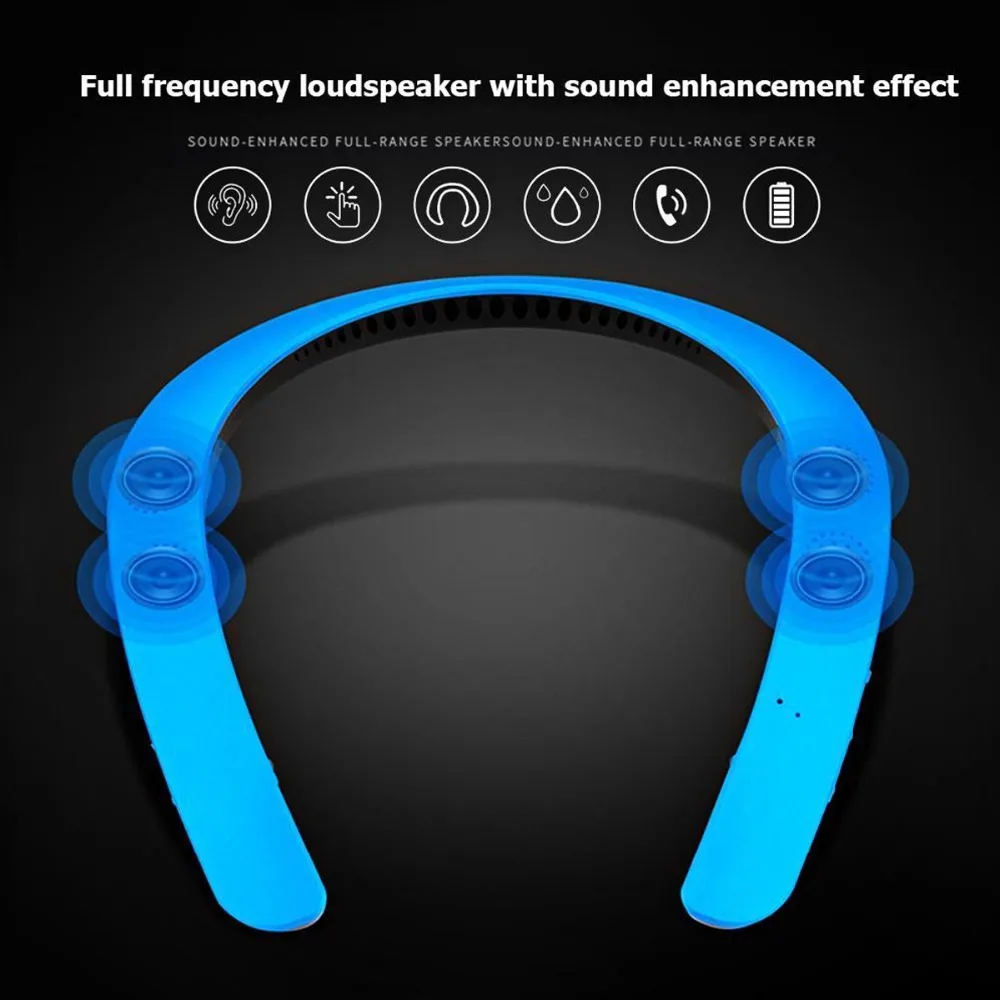 SOONHUA, беспроводные Bluetooth наушники с шейным ремешком, мини, стерео, носимый динамик, гарнитура, MP3, музыкальный плеер, V5.0, спортивные наушники для бега