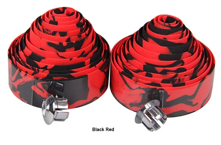 Black Red Новое поступление велосипедная ручка ремень дорожная лента для руля велосипеда обёрточная лента 1,95 м 30*2,5 мм велосипедная лента с 2 пробками - Цвет: Black Red