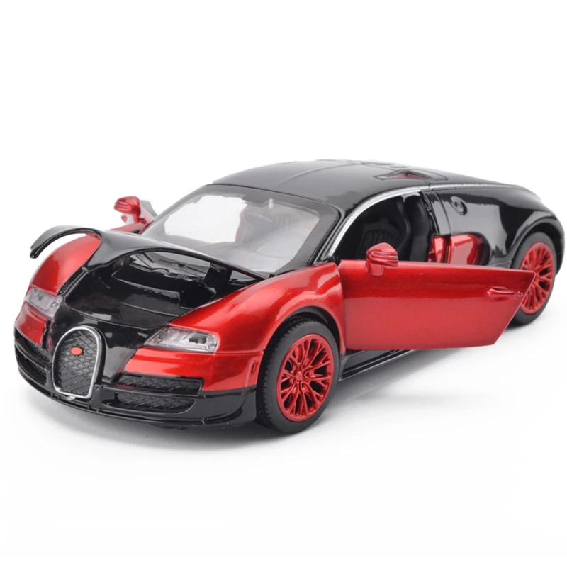 Высокая симуляция 1:32 Bugatti Veyron гоночная модель автомобиля из сплава акустооптические транспортные средства модель автомобиля Классическая Детская игрушка Подарки