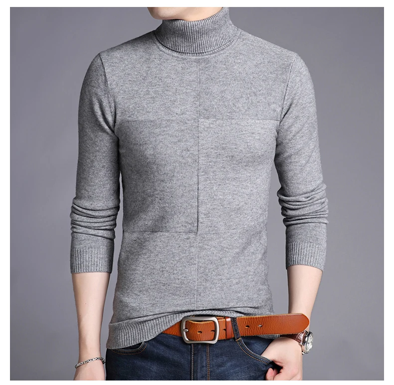 Водолазка мужская кашемировый пуловер для мужчин Slim Fit Джемперы толстые теплые осень зима корейский стиль Повседневный пуловер Homme мужская одежда