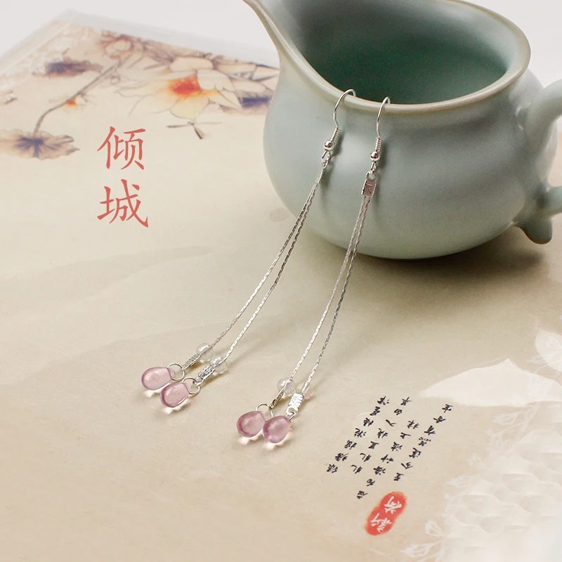 Винтажные жемчужные висячие серьги ручной работы в китайском стиле с кисточками