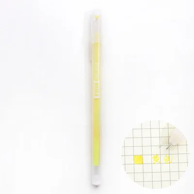 yellow Креативная прозрачная цветная гелевая ручка с эффектом скраба для студентов, цветная ручка для рисования, инструмент для письма, офисные школьные принадлежности, подарок, 1 шт - Цвет: yellow