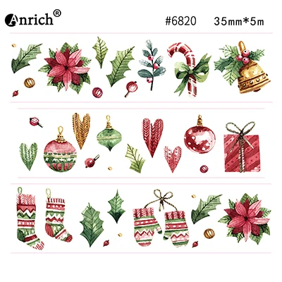 6820 И купон васи лента, Anrich васи лента, Рождество, олень, подарок, новые продукты, Настраиваемые - Цвет: 6820