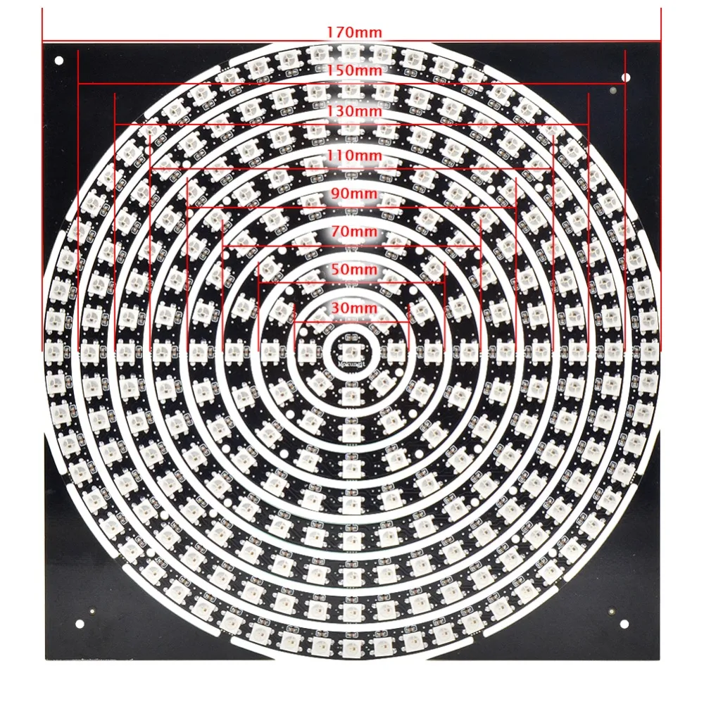 Адресуемое WS2812B пиксельное кольцо 93 241 светодиодный s WS2812 SK6812 5050 RGB светодиодный кольцо WS2811 ic встроенный RGB вся плата DC5V