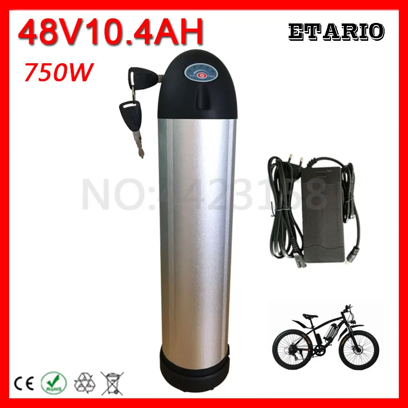 48V Water Bottle battery 10AH Electric Bike Battery 500W bike Lithium with 15A BMS 54.6V 2A charger free tax | Спорт и развлечения