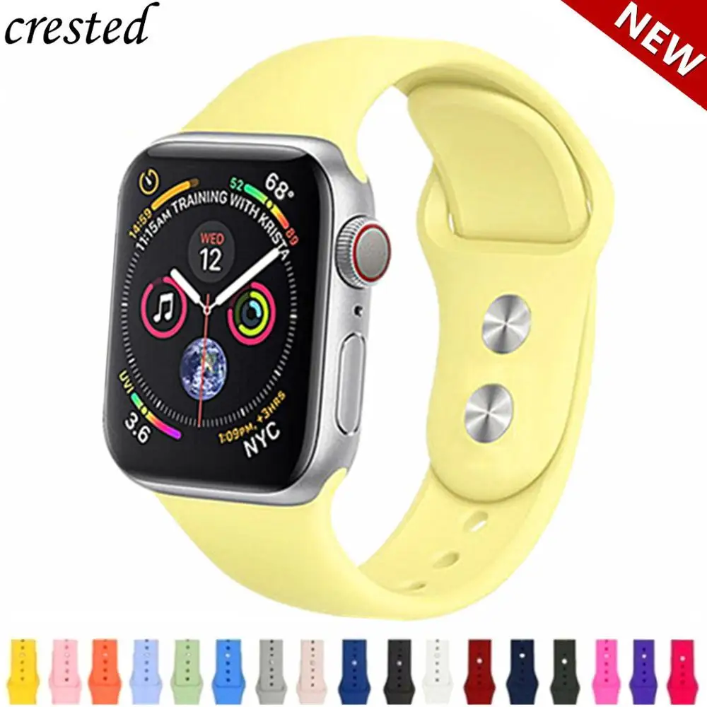 Силиконовый ремешок для Apple Watch band 42 мм 38 iWatch 4 44 40 спортивный браслет watch 3 2 1 42/38