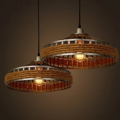 Подвесной светильник в стиле лофт Американская деревня креативные веревочные