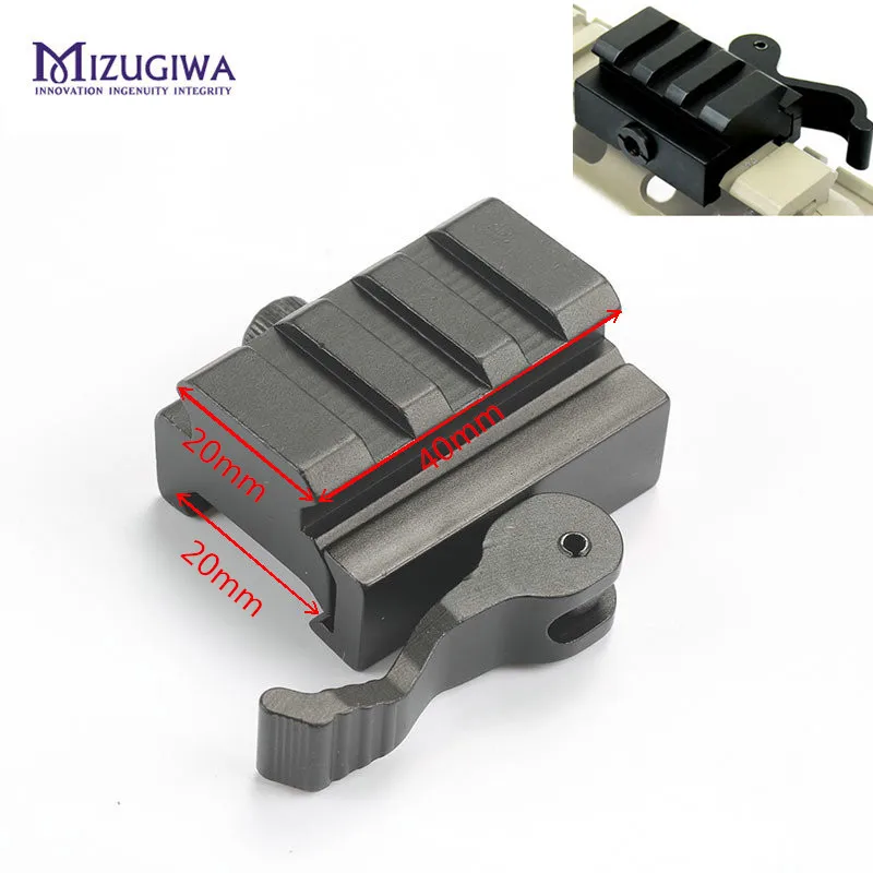MIZUGIWA 5 слотов/3 слота Quick Release низкий профиль Riser QR блок Пикатинни рейку адаптер 20 мм Пикатинни сошки Chasse - Цвет: 3 Slots