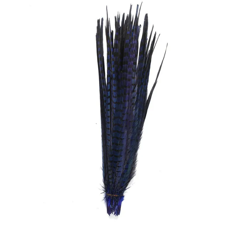 Royal blue 40-45 см 16-1" Колечки перья из хвоста фазана для поделок черный белый длинный натуральный фазан украшения из перьев карнавальный Плюм - Цвет: Royal blue