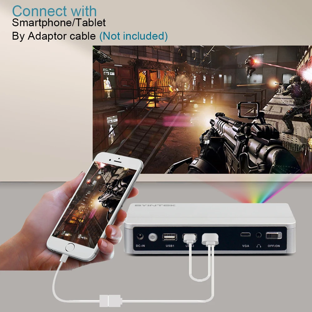BYINTEK UFO R9 Smart Android Топ Версия wifi видео микро Портативный DLP Мини светодиодный 3D