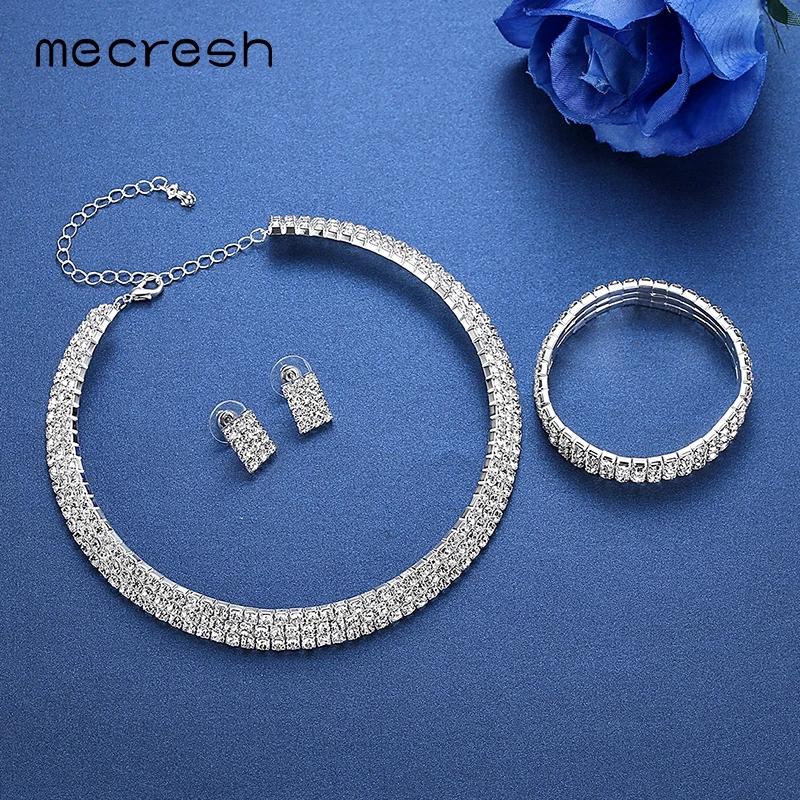 Mecresh классический сткруглый разы африканские Ювелирные наборы кристалл