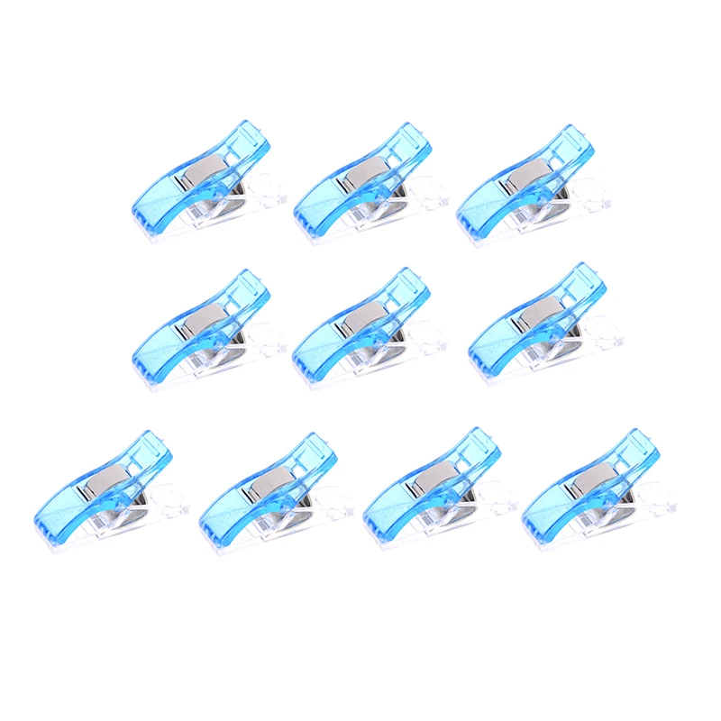 blue 10 шт. смешанные пластиковые чудо-зажимы держатель для DIY Лоскутная Ткань Лоскутное Ремесло Швейные зажимы для вязания товары для дома и офиса - Цвет: blue