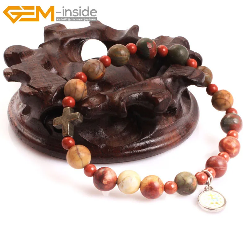 Браслет для мужчин и женщин с драгоценными камнями внутри натуральные