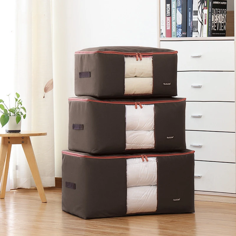 

Washable Oxford Quilt Storage Bag Clothes Duvets Container Closet Organizer Large Home Bedding Storage Tidy Clothing Organizer