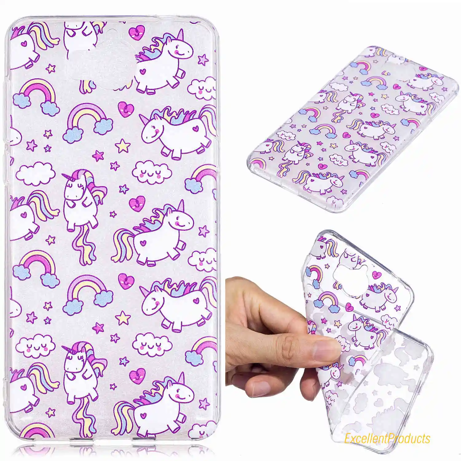 Силиконовый чехол с рисунком дерева, листьев, кошки, бабочки, цветов, девочки, панды, медведя, лошади и карикатурного узора для Huawei Y5 2017.