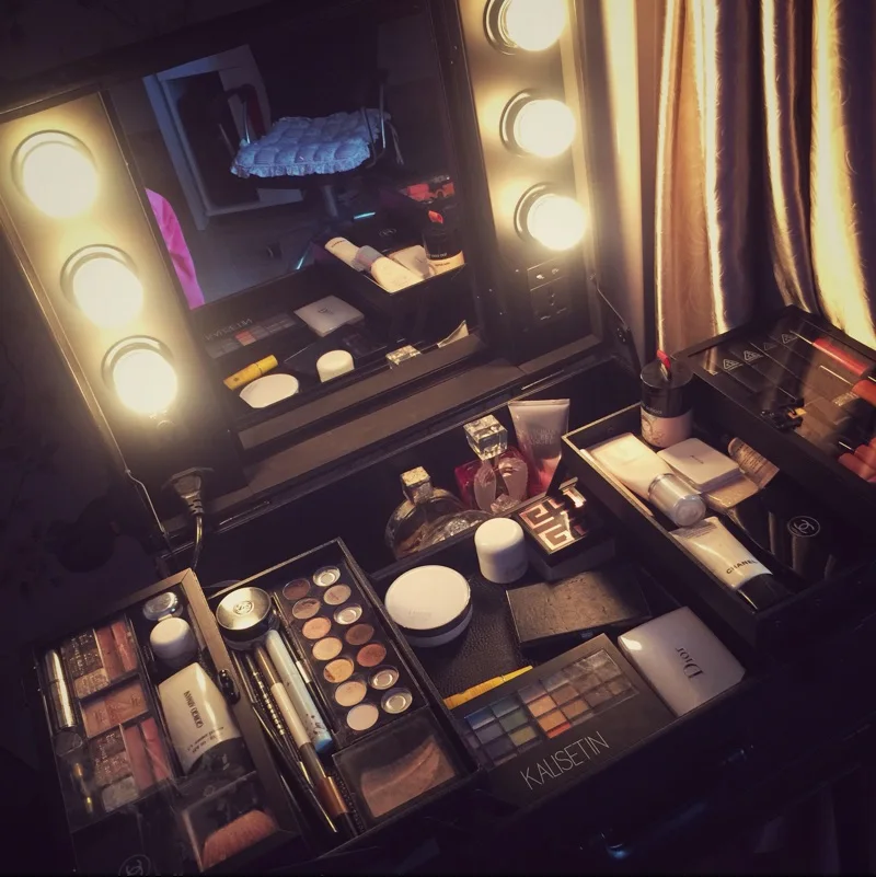 Профессиональный косметический чехол с зеркальными ножками 2 шт.|lighted makeup box|makeup