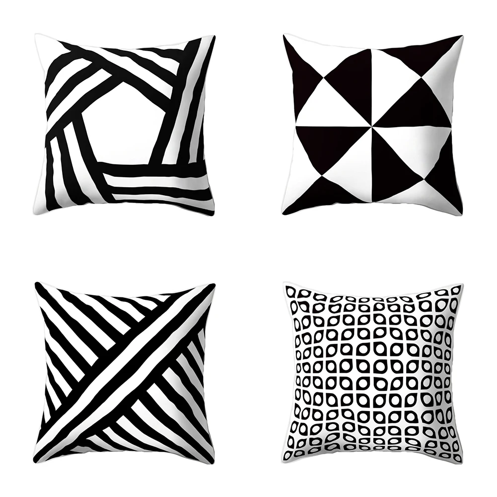 Черный и белый геометрический чехол для подушки|cases home|pillow cover casecushions throws |