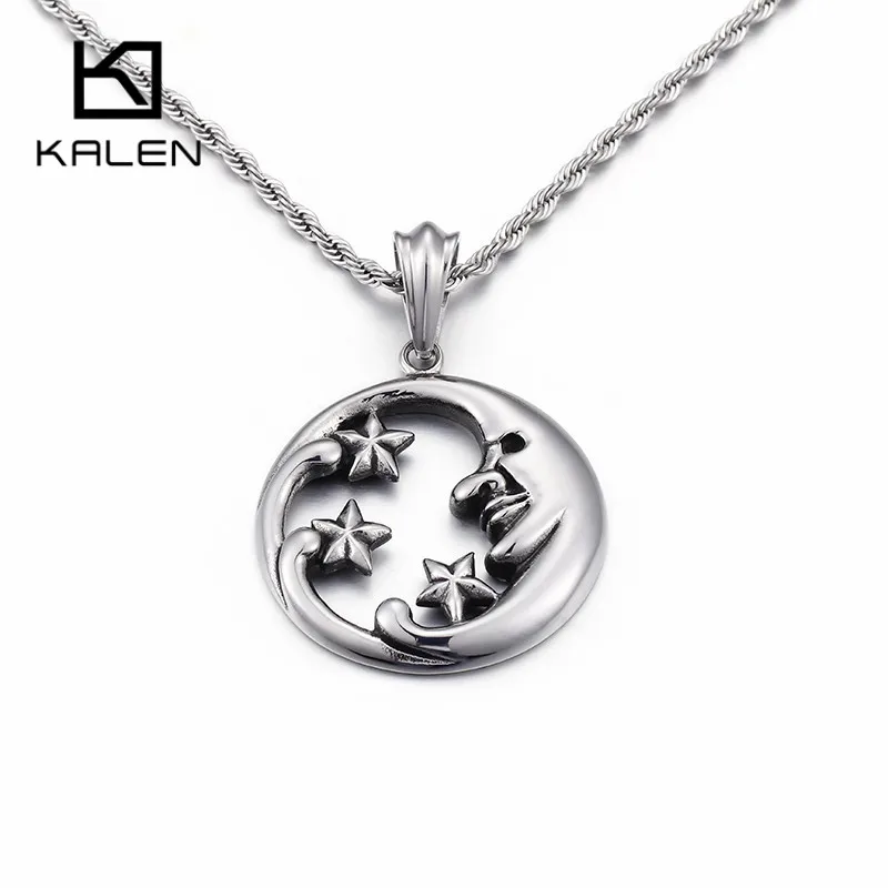 Колье чокер KALEN New Moon Star для мужчин и женщин из нержавеющей стали мусульманское