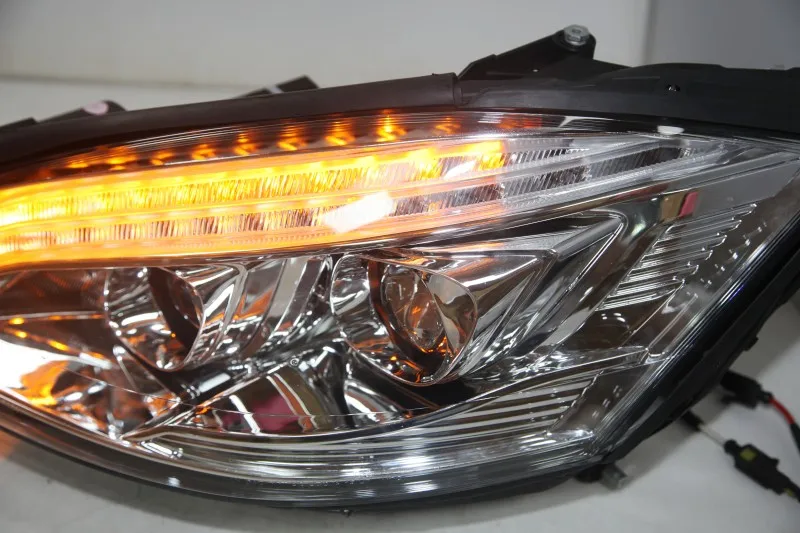 1 пара чехол для автомобиля для Mercedes-Benz S class W221 S350 S500 S600 светодиодный головной светильник 2006 2007 2008 хромированный корпус