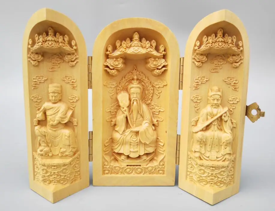

Chinese wood carving Heavenly god Buddha statue