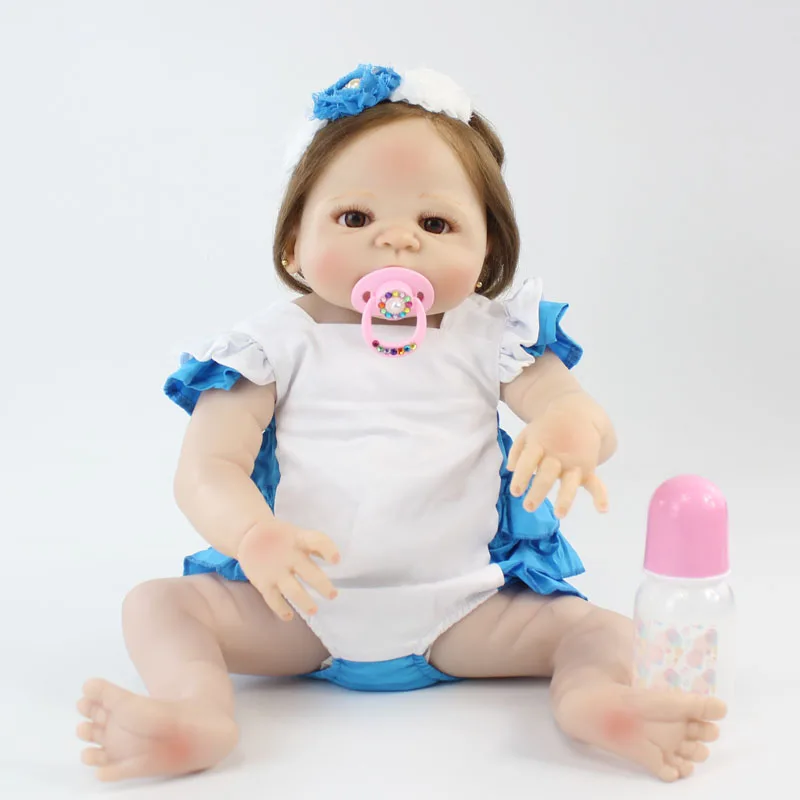 

55cm Full Silicone Body Bebe Reborn Doll Like Real Vinyl Newborn Princess Babies Girl Bonecas Bathe Toy Fashion Gift